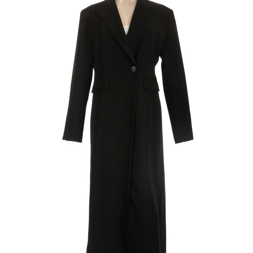 Commense Classic Black Long women’s coat - Modern Tailored Style - Picture 3 of 5